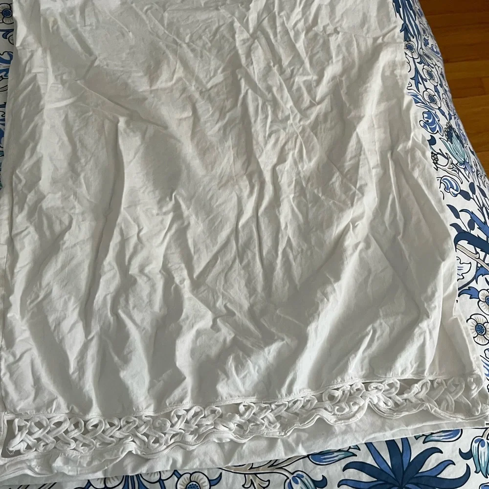 White Pillowcase with Intricate Lace Design